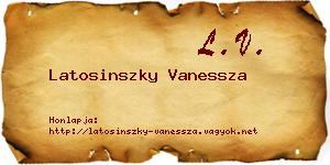 Latosinszky Vanessza névjegykártya